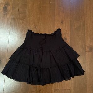 Wilfred Black Tiered Smocked Skirt